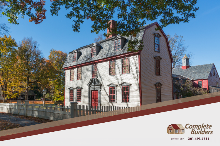 A Maugansville historic home with a new asphalt roofing system installed by Complete Builders